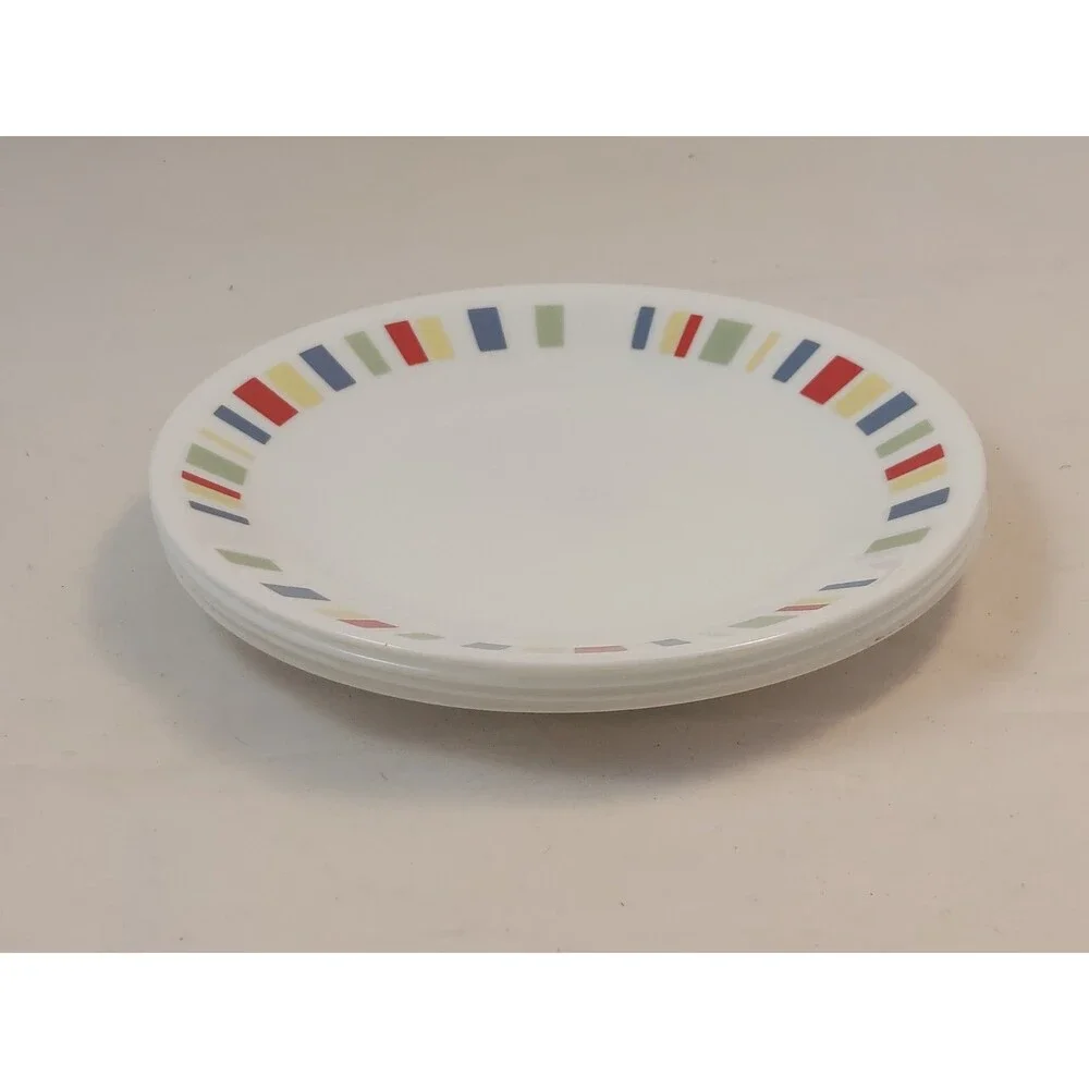 Set Of 4 Corelle Memphis 6.75” Bread Dessert Salad Plates Vitrelle Corning VTG